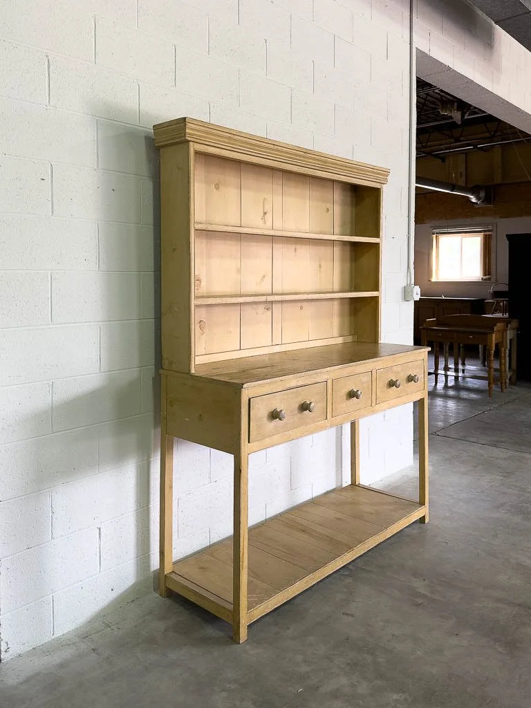 Victorian-style pine kitchen dresser in light yellow