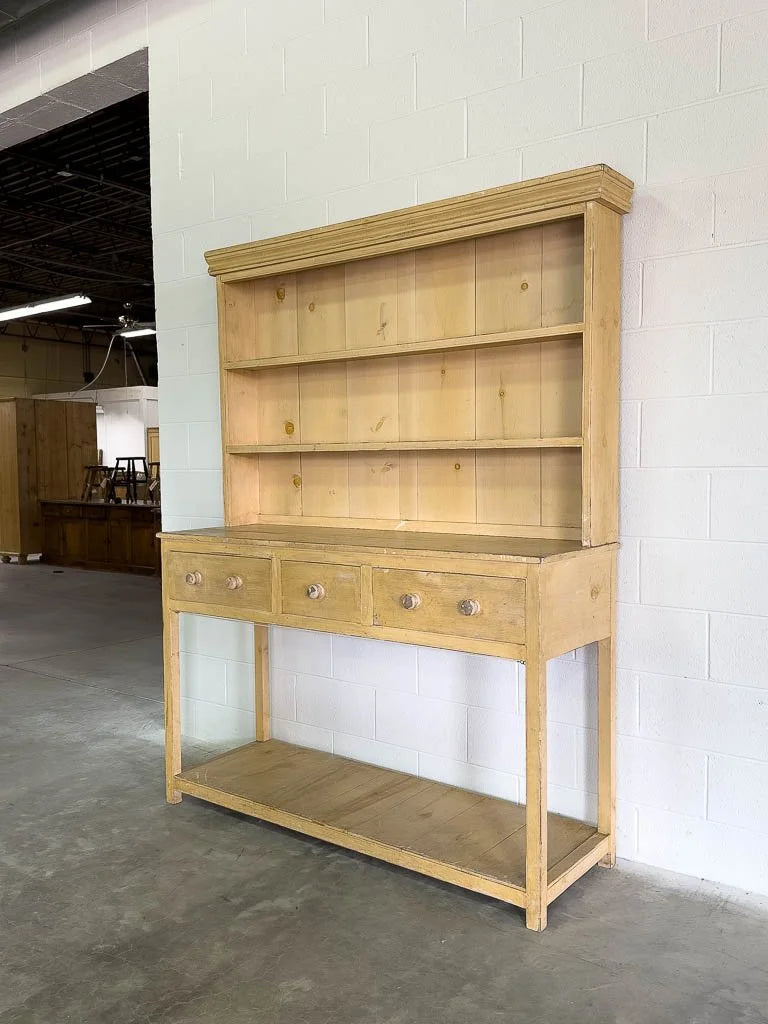 Victorian-style pine kitchen dresser in light yellow